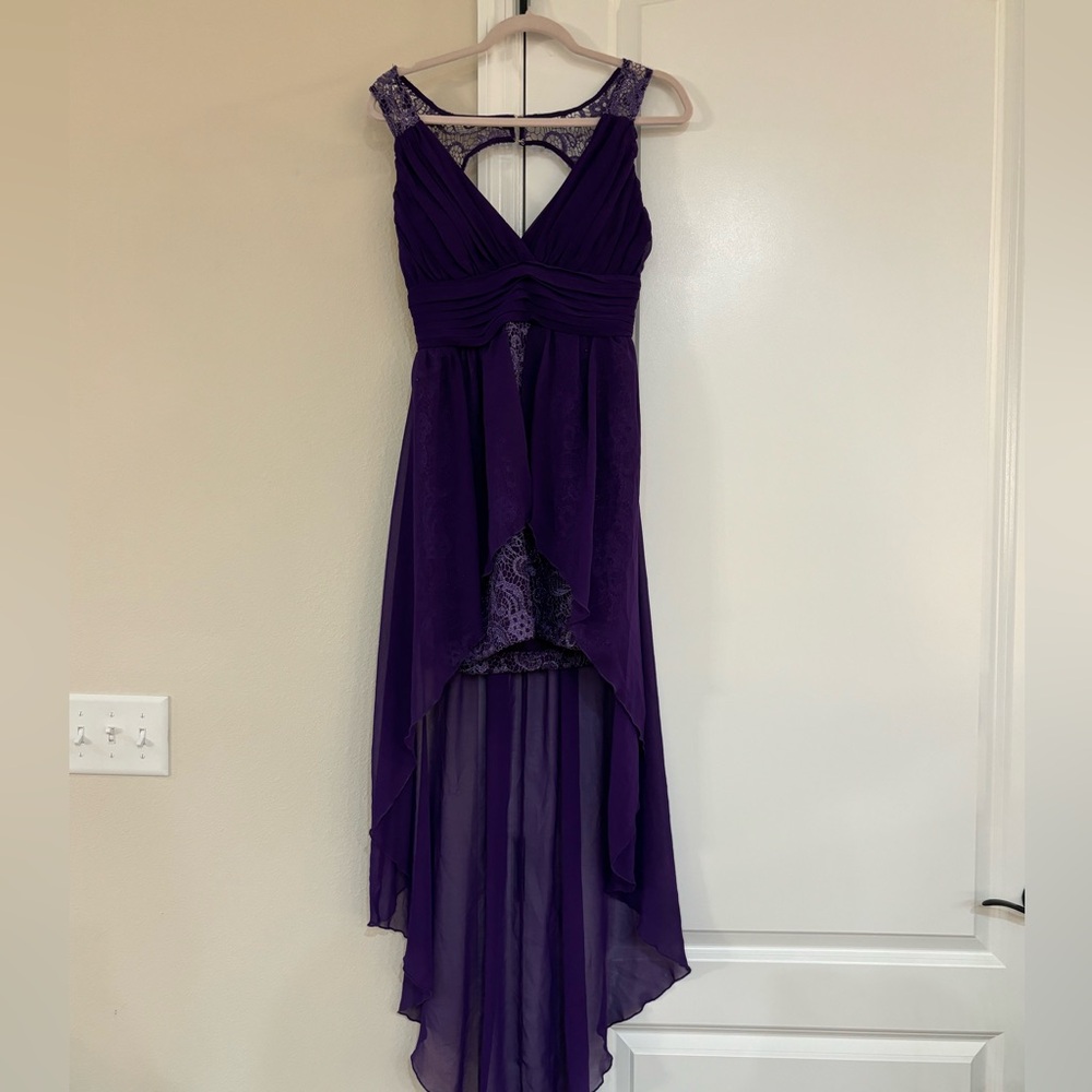 Purple high low dress